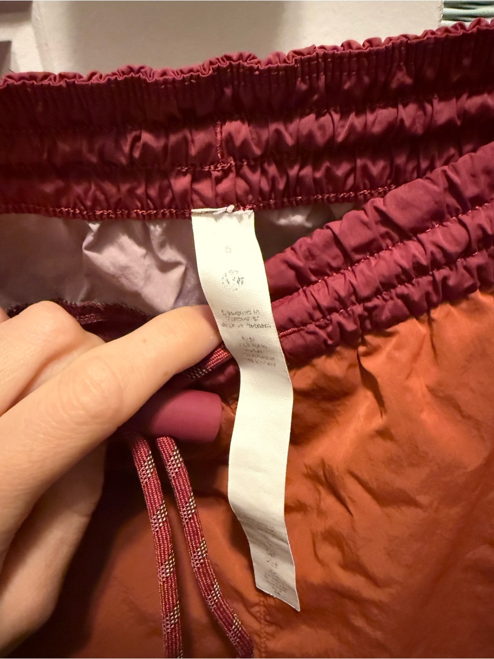 Lululemon evergreen shorts; Colorblock - Red, Purple & Lilac - Picture 6 of 6